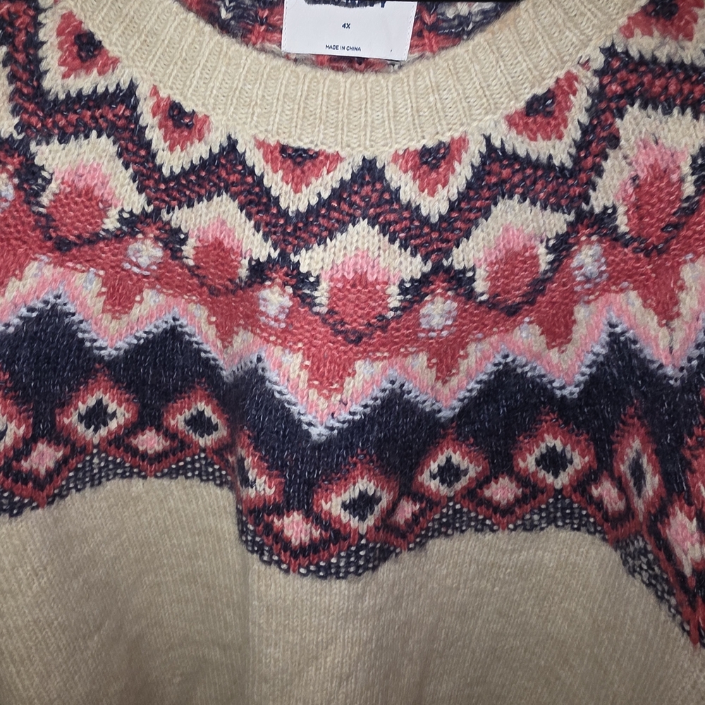 Old Navy Pink and Cream Sweater 4x - Picture 7 of 11